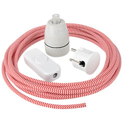 Produktbild von Textilkabel Lampen Set 4-teilig 5 m rot/weiß
