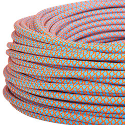Produktbild von Textilkabel Stoffkabel 3x0,75 mm² azurblau orange Gitter Meterware