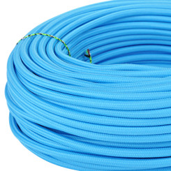 Produktbild von Textilkabel Stoffkabel 3x0,75 mm² azurblau 5 m