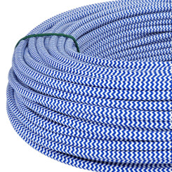 Produktbild von Textilkabel Stoffkabel 3x0,75 mm² blau weiß Zick Zack