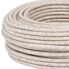 Produktbild von Textilkabel Stoffkabel 3x0,75 mm² Canvas Jute beige 50 m