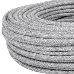 Produktbild von Textilkabel Stoffkabel 3x0,75 mm² Canvas Jute grau 5 m