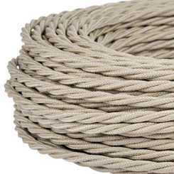 Produktbild von Textilkabel Stoffkabel gedreht 3x0,75 mm² beige 10 m