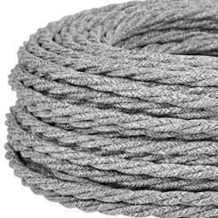 Produktbild von Textilkabel Stoffkabel gedreht 3x0,75 mm² Canvas Jute grau 5 m