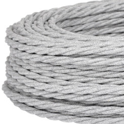 Produktbild von Textilkabel Stoffkabel gedreht 3x0,75 mm² grau meliert 5 m
