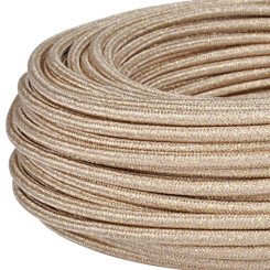 Produktbild von Textilkabel Stoffkabel 3x0,75 mm² Glitter gold