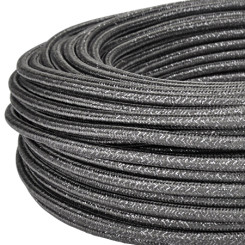 Produktbild von Textilkabel Stoffkabel 3x0,75 mm² Glitter schwarz Meterware