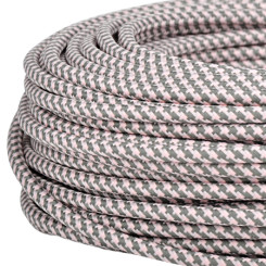 Produktbild von Textilkabel Stoffkabel 3x0,75 mm² grau rosa gestreift 10 m