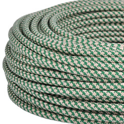 Produktbild von Textilkabel Stoffkabel 3x0,75 mm² Jute grün gestreift