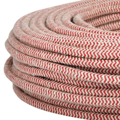 Produktbild von Textilkabel Stoffkabel 3x0,75 mm² Jute rot Zick Zack 10 m