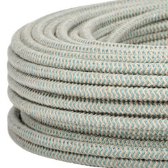 Produktbild von Textilkabel Stoffkabel 3x0,75 mm² Jute salbeigrün Zick Zack Meterware