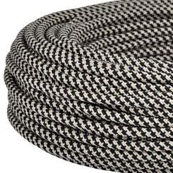 Produktbild von Textilkabel Stoffkabel 3x0,75 mm² Jute schwarz gestreift