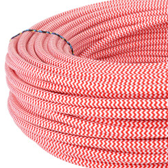 Produktbild von Textilkabel Stoffkabel 3x0,75 mm² rot weiß Zick Zack
