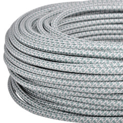Produktbild von Textilkabel Stoffkabel 3x0,75 mm² salbeigrün silber Gitter 5 m