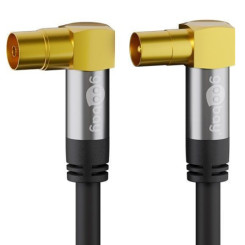 Produktbild von TV Antennenkabel Premium beidseitig abgewinkelt schwarz 1 m