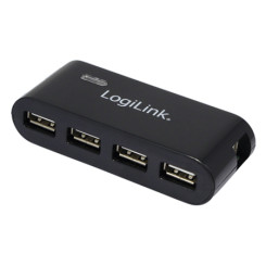 Produktbild von LogiLink USB 2.0 Hub 4-Port mit Netzteil schwarz