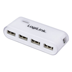 Produktbild von LogiLink USB 2.0 Hub 4-Port mit Netzteil weiß