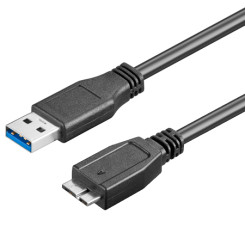 Produktbild von USB 3.0 Kabel A-Stecker, Micro B-Stecker schwarz
