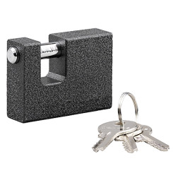 Produktbild von Vorhängeschloss schwarz Monoblock für SteckerBox Maxi inkl. 3 Schlüssel