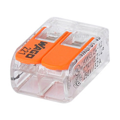 Produktbild von Wago 221-412 Compact Verbindungsklemme mit Hebel 2-fach 10 Stück