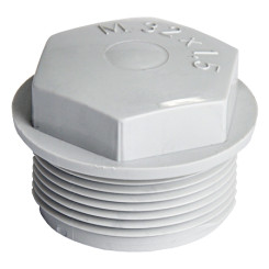 Produktbild von Würgenippel Würgestopfen metrisch lichtgrau M20x1,5