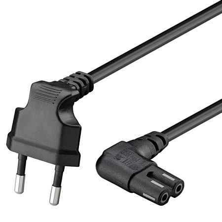 Anschlusskabel mit Eurostecker abgewinkelt schwarz