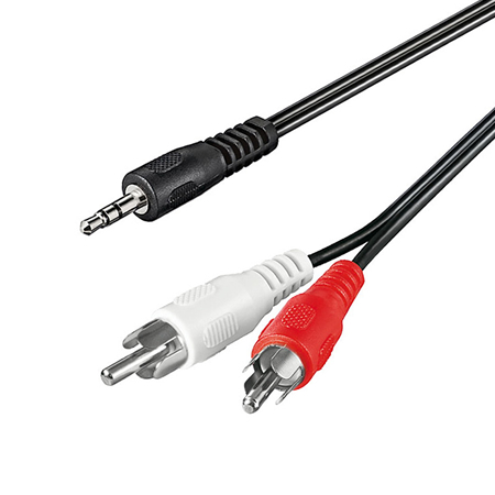 Audio Adapterkabel Klinke 3,5 mm 2xCinch schwarz 10 m