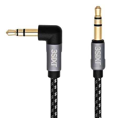 Audiokabel 3,5 mm Klinke abgewinkelt schwarz silber 1,5 m