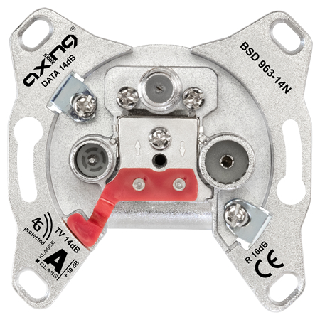 Axing Multimediadose Durchgangsdose 14 dB BSD 963-14N CATV+DATA