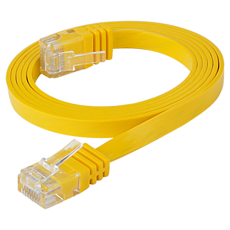 Cat.6 Patchkabel RJ45 LAN Kabel flach slim UTP gelb 1 m