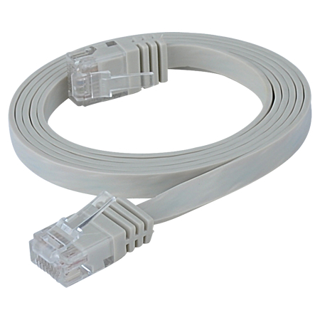 Cat.6 Patchkabel RJ45 LAN Kabel flach slim UTP grau 3 m