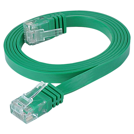 Cat.6 Patchkabel RJ45 LAN Kabel flach slim UTP grün 2 m