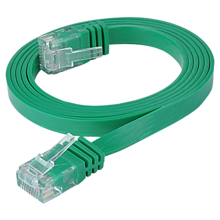 Cat.6 Patchkabel RJ45 LAN Kabel flach slim UTP grün 7 m