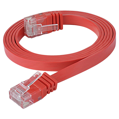 Cat.6 Patchkabel RJ45 LAN Kabel flach slim UTP rot