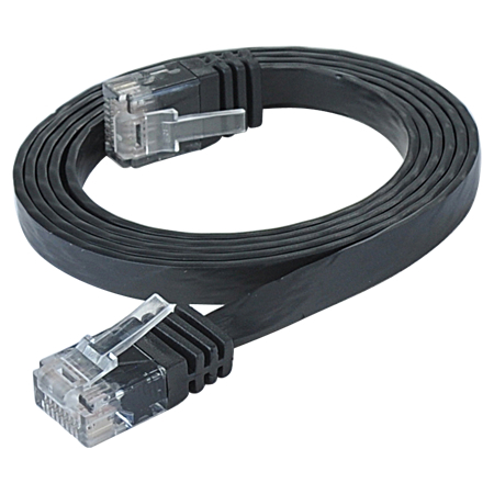 Cat.6 Patchkabel RJ45 LAN Kabel flach slim UTP schwarz 1 m