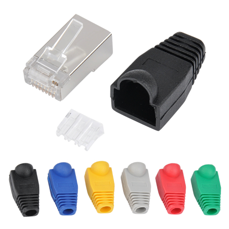 Cat.6a Netzwerkstecker RJ45 für flexible Kabel schwarz