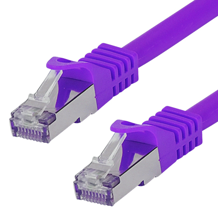 Patchkabel Cat.7 LAN Kabel RJ45 Cat.6a Stecker violett 0,5 m