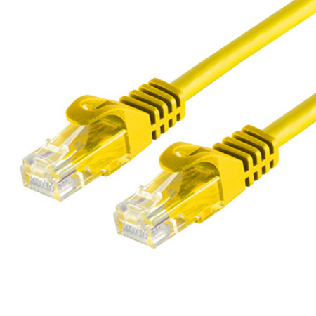 Produktbild von Cat.7 Rohkabel Patchkabel UTP LAN Kabel RJ45 Cat.6a Stecker gelb