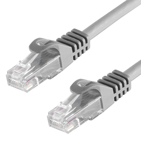 Cat.7 Patchkabel RJ45 U/UTP LAN Kabel Cat.6a Stecker ungeschirmt grau 1 m
