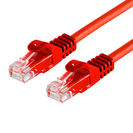 Cat.7 Rohkabel Patchkabel UTP LAN Kabel RJ45 Cat.6a Stecker rot