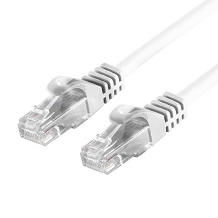 Cat.7 Rohkabel Patchkabel UTP LAN Kabel RJ45 Cat.6a Stecker weiß