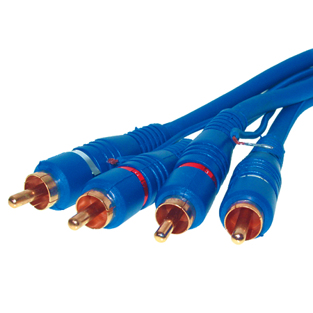 Cinchkabel 4 Stecker mit Remoteleitung 5 m blau