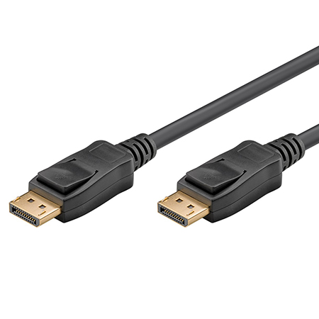 DisplayPort 2.1 Kabel 16K@60Hz DSC 80 Gbit/s mit Verriegelung schwarz 2 m