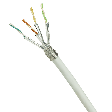 Dünnes 6 mm Netzwerk Verlegekabel Cat.7 weiß für Heim- und Büroverkabelung