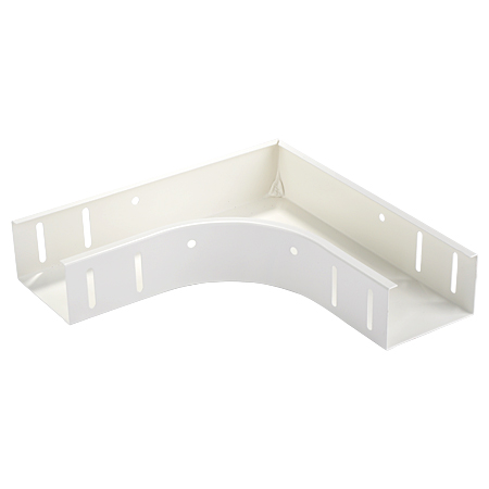 Eckstück 90° horizontal pulverbeschichtet weiß matt 100 mm