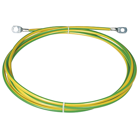 Erdungsleitung 10 mm² grün/gelb H07V-K flexibel mit Kabelschuhen 3 m