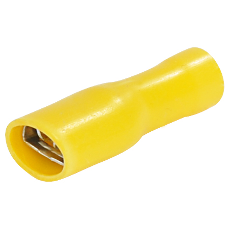 10 Kabelschuhe Flachsteckhülsen gelb 6,3x0,8mm für 4,0-6,0mm² Kabelschuh Buchse 