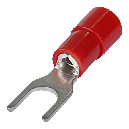 Gabel-Kabelschuh isoliert 0,5-1,5 mm² Ø 4 mm rot