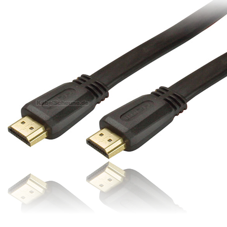 High Speed HDMI Kabel with Ethernet, Flat 1 m