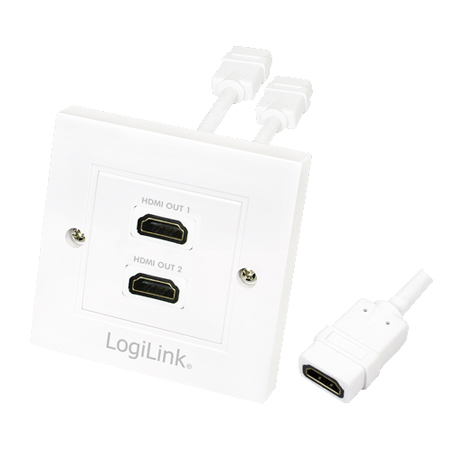 LogiLink HDMI Wanddose mit 2 x HDMI Buchse